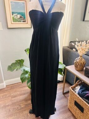 Timing brand black smocked halter jumpsuit